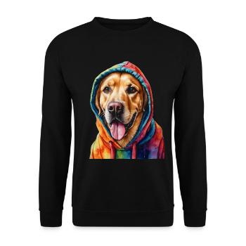 Labrador Retriever Sweat à capuche chien Funny Design Print - Sweat-shirt Unisexe - noir - Devant - Alina (178cm) & Michal (187cm)