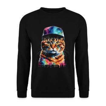 Casquette Snapback Coloré Imprimé Motif D’animal Drôle - Sweat-shirt Unisexe - noir - Devant - Alina (178cm) & Michal (187cm)