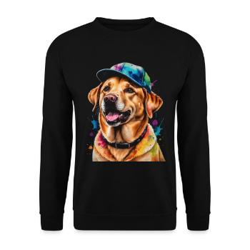 Labrador Retriever Snapback Cap Dog Design Print - Sweat-shirt Unisexe - noir - Devant - Alina (178cm) & Michal (187cm)