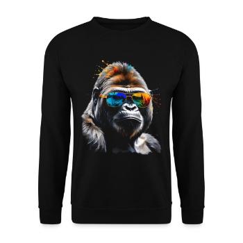 Lunettes de soleil Gorilla Monkey Colorful Animal Design Print - Sweat-shirt Unisexe - noir - Devant - Alina (178cm) & Michal (187cm)