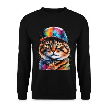 Casquette Snapback Coloré Imprimé Motif D’animal Drôle - Sweat-shirt Unisexe - noir - Devant - Alina (178cm) & Michal (187cm)