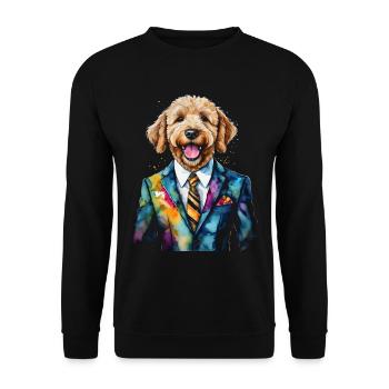 Costume Goldendoodle Chien Animal Design Imprimer - Sweat-shirt Unisexe - noir - Devant - Alina (178cm) & Michal (187cm)