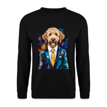 Costume Goldendoodle Chien Animal Design Imprimer - Sweat-shirt Unisexe - noir - Devant - Alina (178cm) & Michal (187cm)