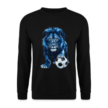 Lion Football Coloré Angleterre Animal Design Imprimer - Sweat-shirt Unisexe - noir - Devant - Alina (178cm) & Michal (187cm)