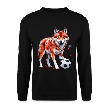 Wolf Football Colorful Serbia Srbija Animal Design Print - Unisex Sweatshirt - black - Front - Alina (178cm) & Michal (187cm)