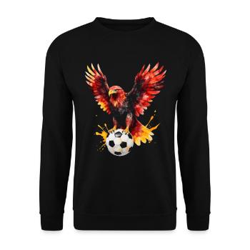 Eagle Football Colorful Germany Animal Design Print - Unisex Sweatshirt - black - Front - Alina (178cm) & Michal (187cm)