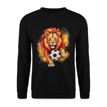 Lion Football Coloré Espagne Animal Design Imprimer - Sweat-shirt Unisexe - noir - Devant - Alina (178cm) & Michal (187cm)