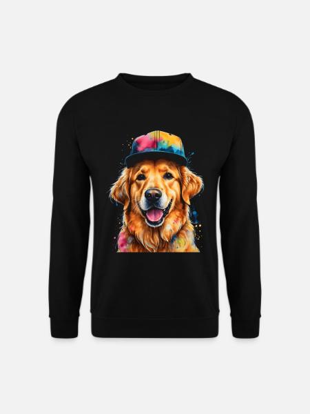 Golden Retriever Snapback Cap Hund Design Print - Unisex Pullover - Schwarz