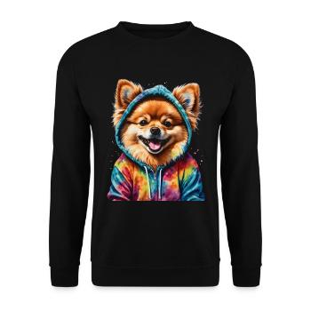 Pomeranian Pomeranian Pomeranian Hoodie Dog Print - Unisex Sweatshirt - black - Front - Alina (178cm) & Michal (187cm)