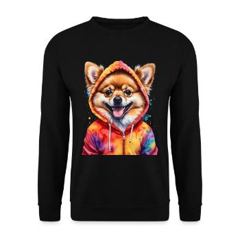 Pomeranian Pomeranian Pomeranian Hoodie Dog Print - Unisex Sweatshirt - black - Front - Alina (178cm) & Michal (187cm)