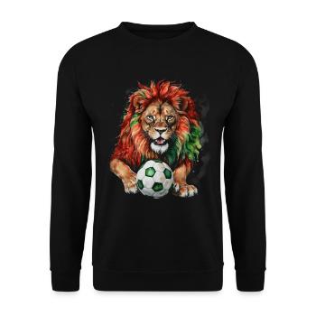 Lion Football Colorful Portugal Animal Design Print - Unisex Sweatshirt - black - Front - Alina (178cm) & Michal (187cm)