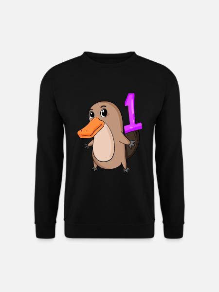 1 Jahr alt - Einschulung - Schnabeltier Motiv - Za - Unisex Pullover - Schwarz