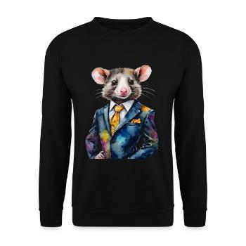 Costume Opossum Imprimé Animal Coloré - Sweat-shirt Unisexe - noir - Devant - Alina (178cm) & Michal (187cm)