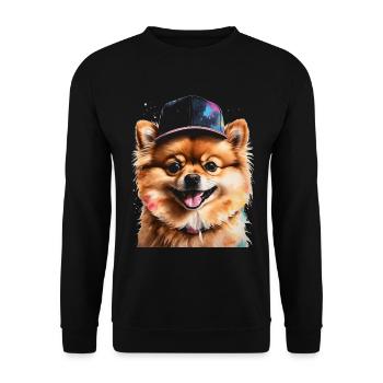 Loulou de Poméranie Casquette Snapback Imprimé chien - Sweat-shirt Unisexe - noir - Devant - Alina (178cm) & Michal (187cm)