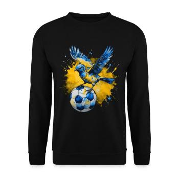 Rossignol Football Coloré Ukraine Animal Design Print - Sweat-shirt Unisexe - noir - Devant - Alina (178cm) & Michal (187cm)
