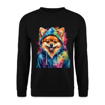 Pomeranian Pomeranian Pomeranian Hoodie Dog Print - Unisex Sweatshirt - black - Front - Alina (178cm) & Michal (187cm)