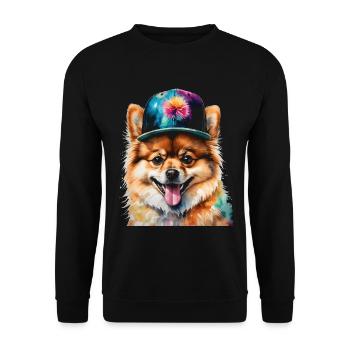 Loulou de Poméranie Casquette Snapback Imprimé chien - Sweat-shirt Unisexe - noir - Devant - Alina (178cm) & Michal (187cm)