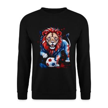 Lion Football Colorful Slovakia Slovakia Design Print - Unisex Sweatshirt - black - Front - Alina (178cm) & Michal (187cm)