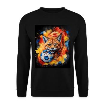 Lynx Football Colorful Romania Romania Design Print - Unisex Sweatshirt - black - Front - Alina (178cm) & Michal (187cm)
