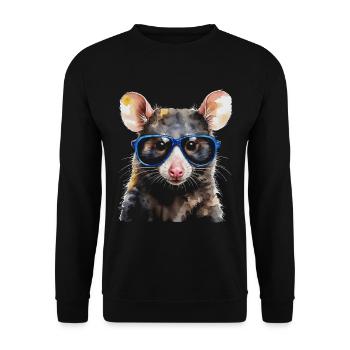 Lunettes de soleil Opossum Imprimé de design animalier coloré - Sweat-shirt Unisexe - noir - Devant - Alina (178cm) & Michal (187cm)
