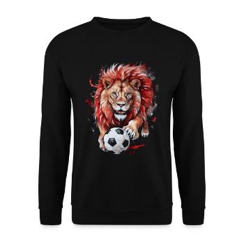 Lion Football Colorful Georgia Animal Design Print - Unisex Sweatshirt - black - Front - Alina (178cm) & Michal (187cm)