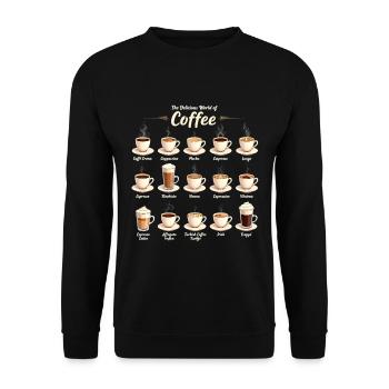 Die leckere Welt des Kaffee - Kaffee - Unisex Pullover - Schwarz - Vorne - Alina (178cm) & Michal (187cm)