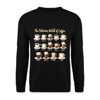 Die leckere Welt des Kaffee - Kaffee - Unisex Pullover - Schwarz - Vorne - Alina (178cm) & Michal (187cm)
