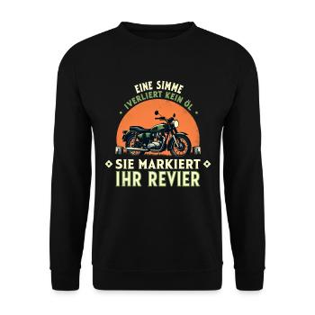 Simson DDR Moped Simson fan s51 ddr - Unisex Pullover - Schwarz - Vorne - Alina (178cm) & Michal (187cm)