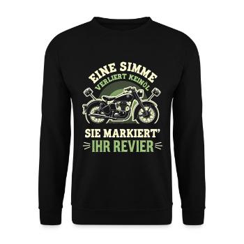 Simson DDR Moped Simson fan s51 ddr - Unisex Pullover - Schwarz - Vorne - Alina (178cm) & Michal (187cm)
