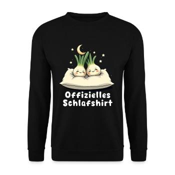 offizielles schlafshirt pärchen Zwiebel - Unisex Pullover - Schwarz - Vorne - Alina (178cm) & Michal (187cm)