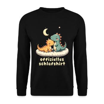 offizielles schlafshirt pärchen T-Rex - Unisex Pullover - Schwarz - Vorne - Alina (178cm) & Michal (187cm)