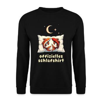 offizielles schlafshirt pärchen Koi Japan Geschenk - Unisex Pullover - Schwarz - Vorne - Alina (178cm) & Michal (187cm)