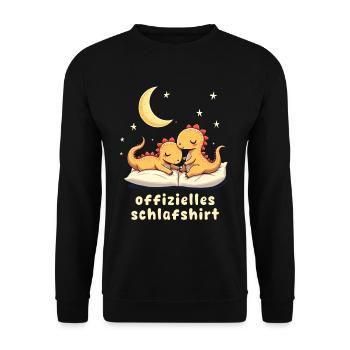 offizielles schlafshirt pärchen T-Rex - Unisex Pullover - Schwarz - Vorne - Alina (178cm) & Michal (187cm)