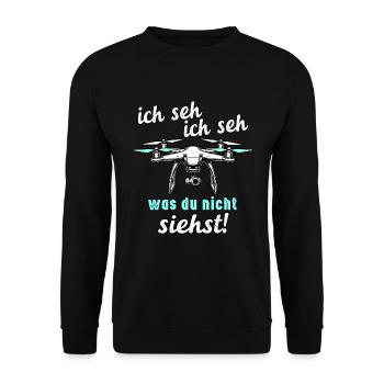 Drohnen - Ich Seh, Ich Seh - Unisex Pullover - Schwarz - Vorne - Alina (178cm) & Michal (187cm)
