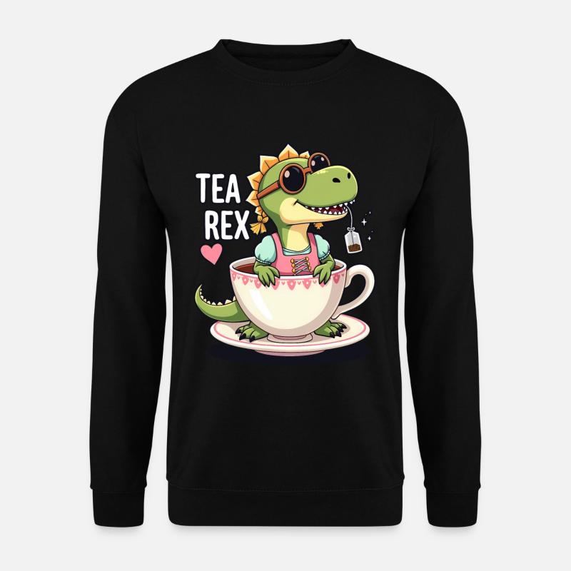 Tea Rex Trachtenshirt Dirndl T-Rex - Unisex Pullover - Schwarz