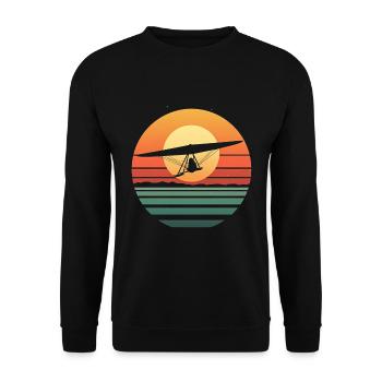 Oldtimer Hängegleiter - Unisex Pullover - Schwarz - Vorne - Alina (178cm) & Michal (187cm)