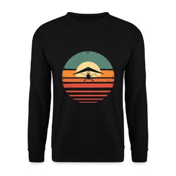 Oldtimer Hängegleiter - Unisex Pullover - Schwarz - Vorne - Alina (178cm) & Michal (187cm)