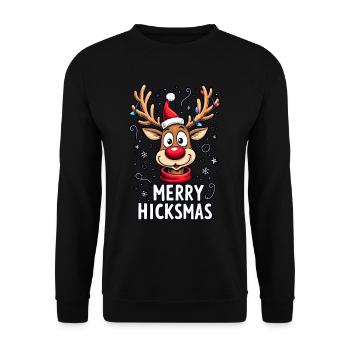 Renne de Noël Rudolph - Sweat-shirt Unisexe - noir - Devant - Alina (178cm) & Michal (187cm)
