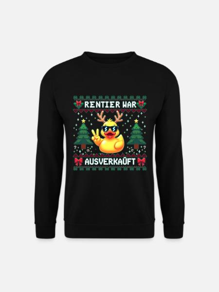 Weihnachten Rentier war ausverkauft Lustiges Elch - Unisex Pullover - Schwarz