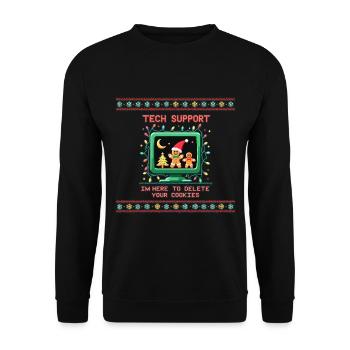 I'm Here To Delete Your Cookies - Unisex Pullover - Schwarz - Vorne - Alina (178cm) & Michal (187cm)