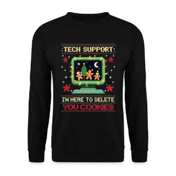Weihnachten mit Rentier – Lustige Sprüche - Unisex Pullover - Schwarz - Vorne - Alina (178cm) & Michal (187cm)