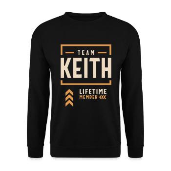 Membre à vie de l’équipe Keith Prénom amusant Keith - Sweat-shirt Unisexe - noir - Devant - Alina (178cm) & Michal (187cm)