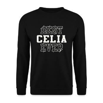 La meilleure Celia jamais personnalisée Nom Celia - Sweat-shirt Unisexe - noir - Devant - Alina (178cm) & Michal (187cm)