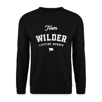 Membre à vie de l’équipe Wilder Funny Name Wilder - Sweat-shirt Unisexe - noir - Devant - Alina (178cm) & Michal (187cm)