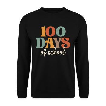 Groovy 100 jours d’école - Rétro pour les enfants Enseignant - Sweat-shirt Unisexe - noir - Devant - Alina (178cm) & Michal (187cm)