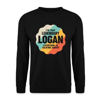 Je suis ce légendaire Logan Drôle de nom Logan - Sweat-shirt Unisexe - noir - Devant - Alina (178cm) & Michal (187cm)