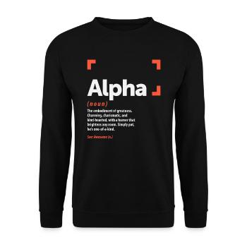 Alpha Definition Personalized Name Alpha - Unisex Sweatshirt - black - Front - Alina (178cm) & Michal (187cm)