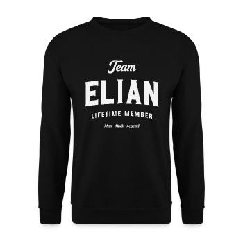 Équipe Elian Membre à vie Drôle de prénom Elian - Sweat-shirt Unisexe - noir - Devant - Alina (178cm) & Michal (187cm)