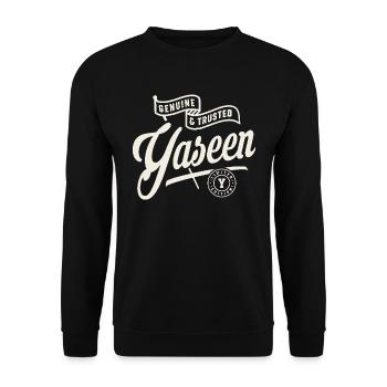 Nom Yaseen Coutumier - Yaseen - Sweat-shirt Unisexe - noir - Devant - Alina (178cm) & Michal (187cm)