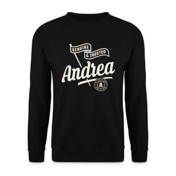 Andrea Name Custom - Andrea - Unisex Sweatshirt - black - Front - Alina (178cm) & Michal (187cm)